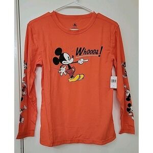 NWT Disney Youth 11/12 Mickey Mouse Red Whoooa Long Sleeve Shirt